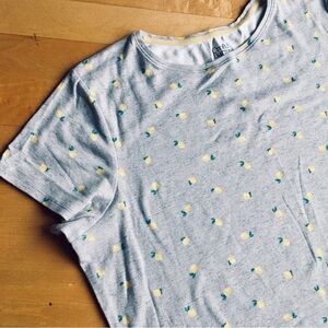 Croft & Barrow Lemons “The Classic Tee,” 100% Cotton, Gray, Yellow, Size XXL